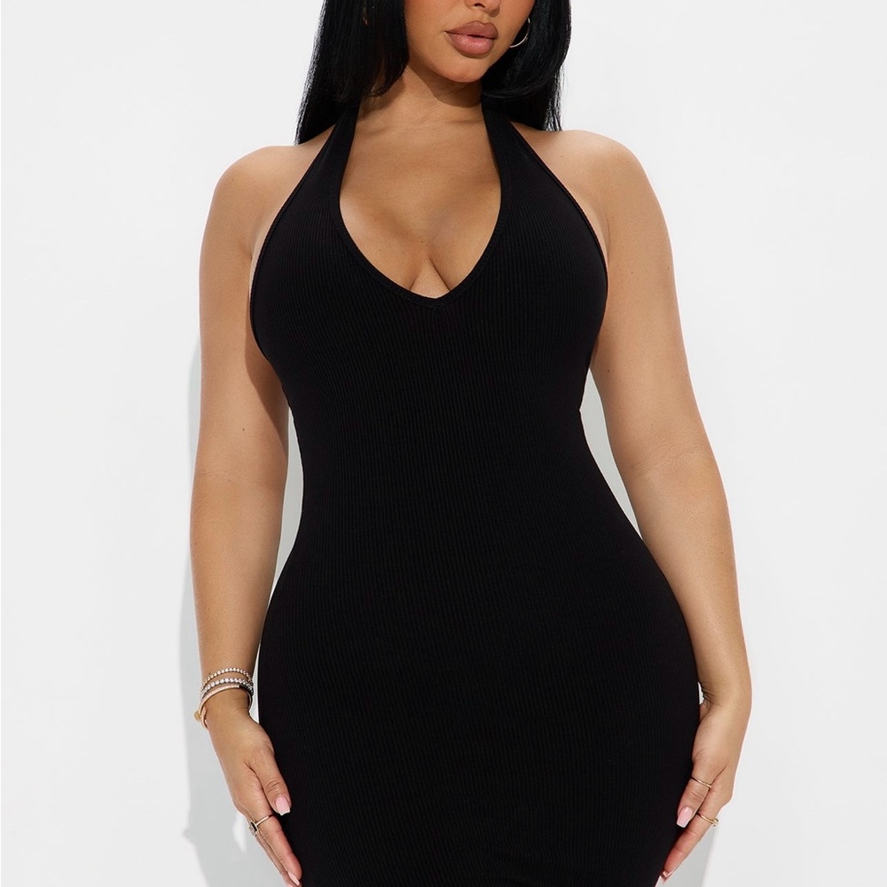 Fashion Nova Black Backless Dress